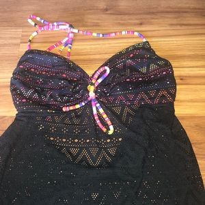 multi colored bathing suit top